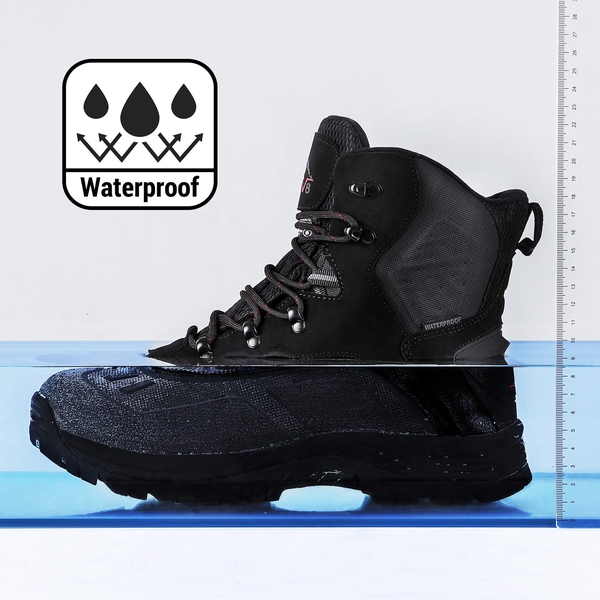 Men's Warm Waterproof Snow Boots - BLACK - 1